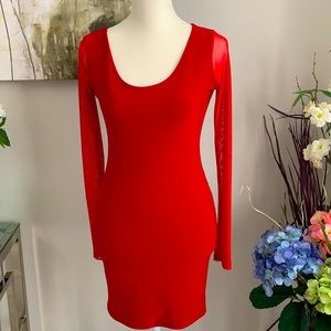 Red long sleeve dress